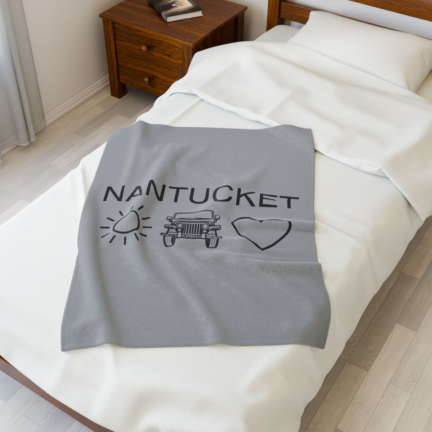 Nantucket-Themed Velveteen Plush Blanket - Perfect for Comfort & Cozy Nights