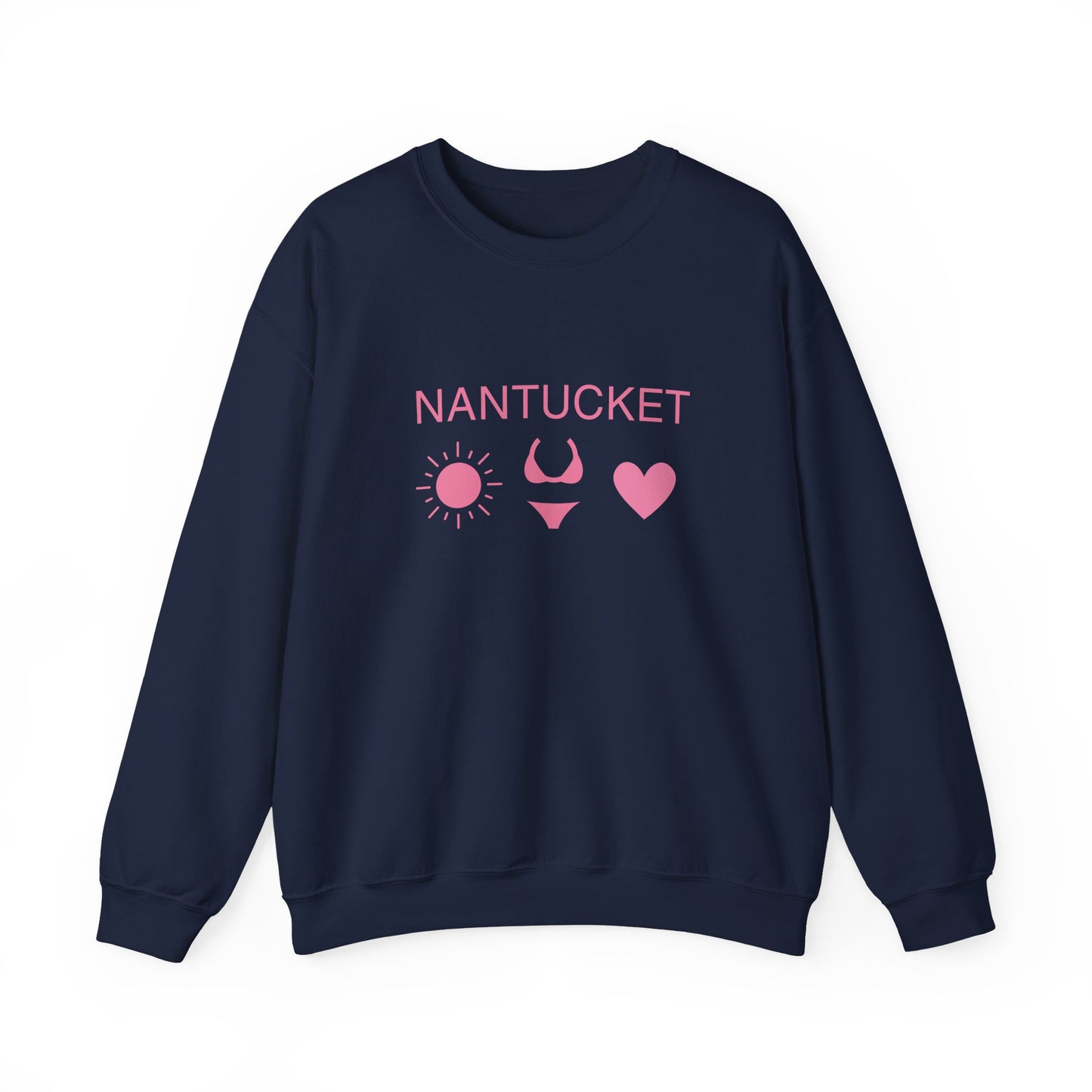 Nantucket Graphic Crewneck Sweatshirt - Cozy Casual Wear for Beach Lovers