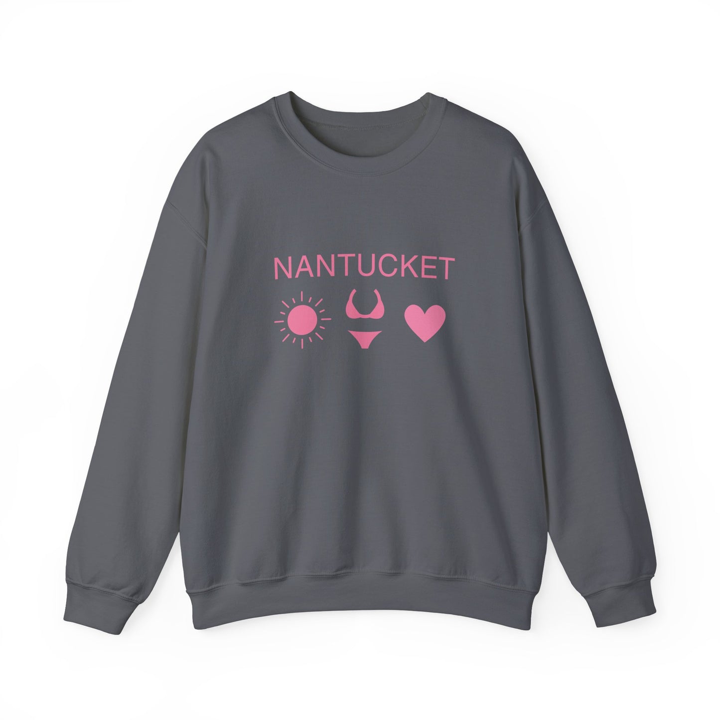 Nantucket Graphic Crewneck Sweatshirt - Cozy Casual Wear for Beach Lovers