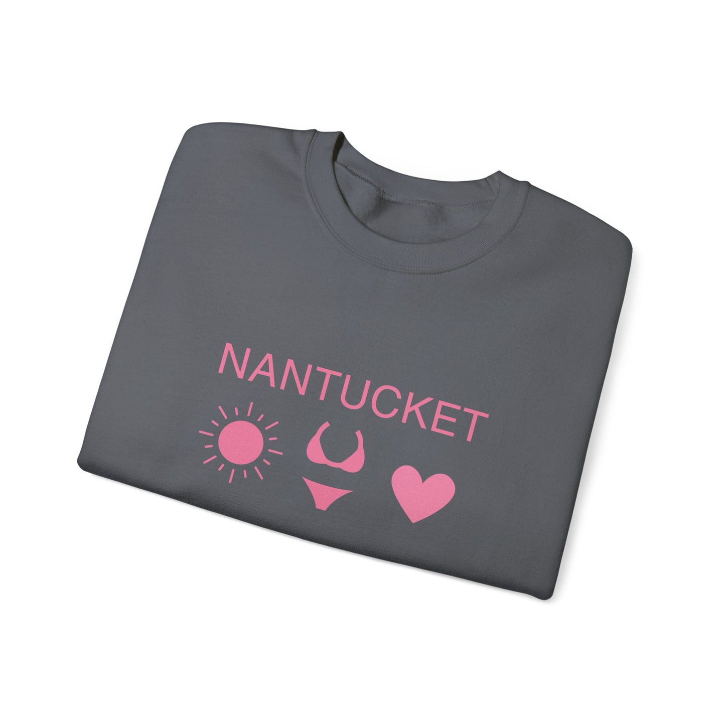 Nantucket Graphic Crewneck Sweatshirt - Cozy Casual Wear for Beach Lovers