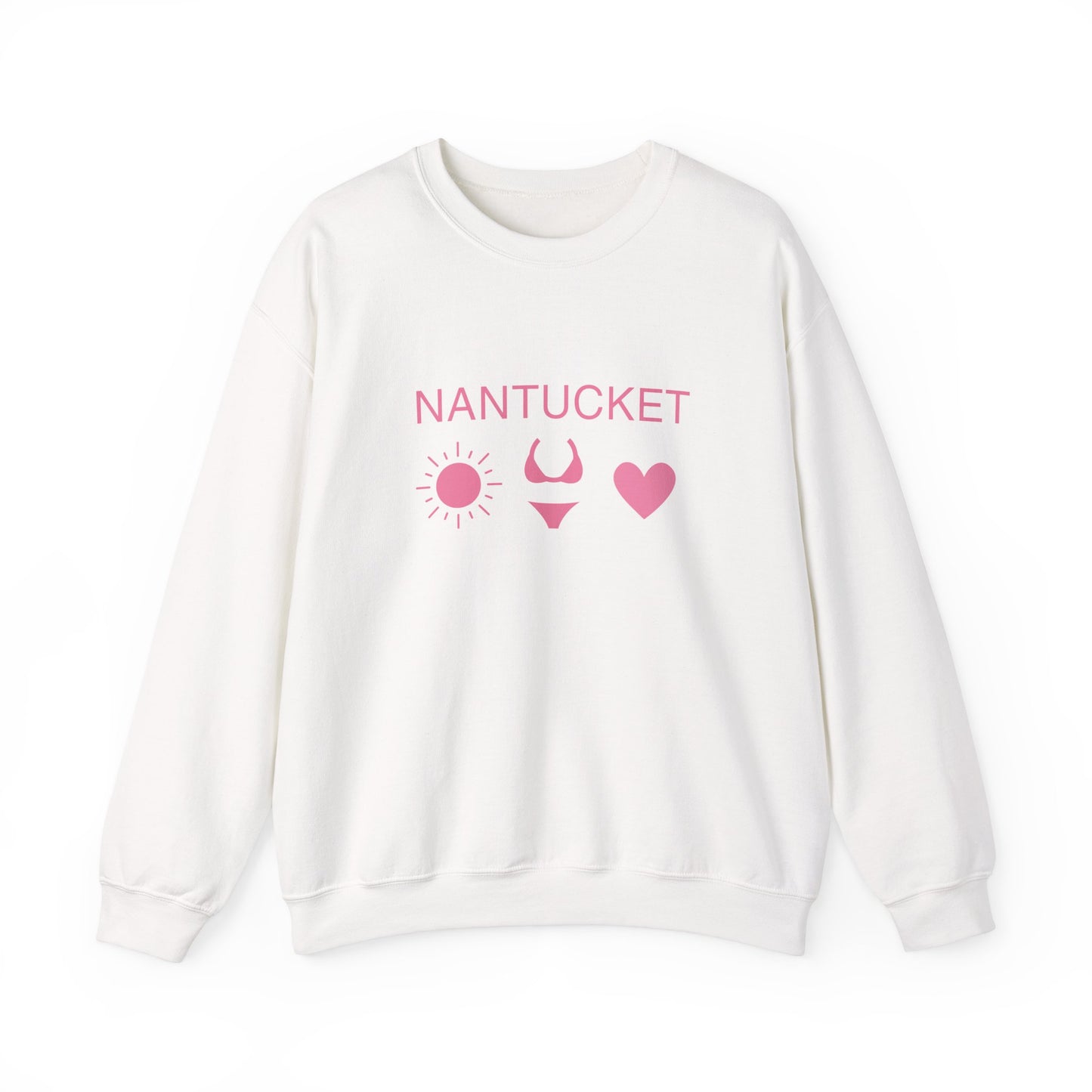 Nantucket Graphic Crewneck Sweatshirt - Cozy Casual Wear for Beach Lovers