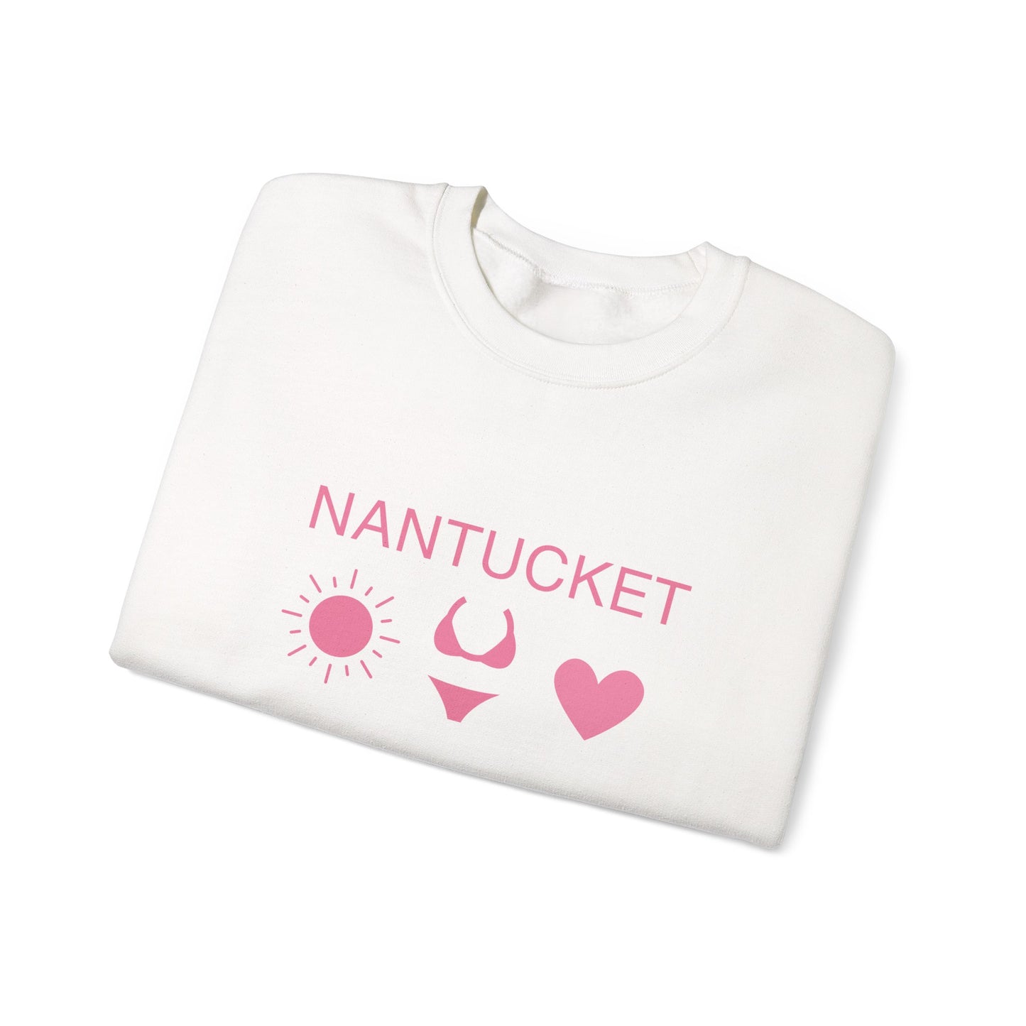Nantucket Graphic Crewneck Sweatshirt - Cozy Casual Wear for Beach Lovers