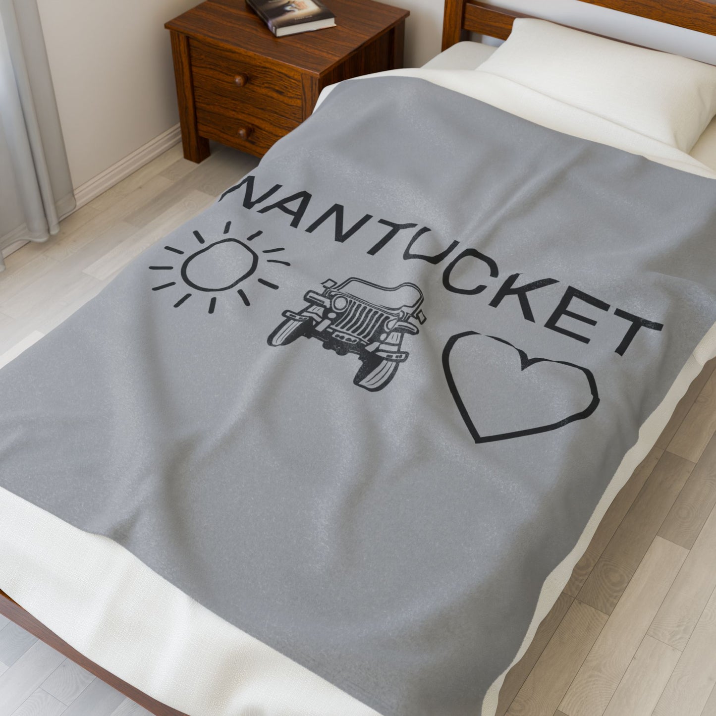 Nantucket-Themed Velveteen Plush Blanket - Perfect for Comfort & Cozy Nights