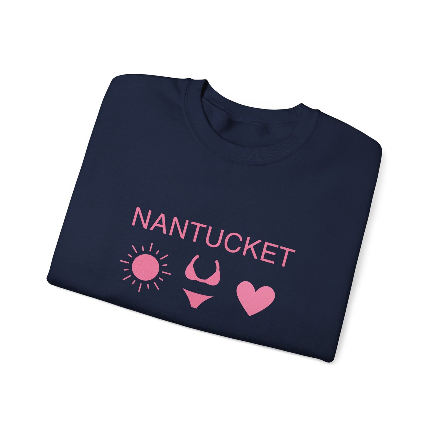 Nantucket Graphic Crewneck Sweatshirt - Cozy Casual Wear for Beach Lovers