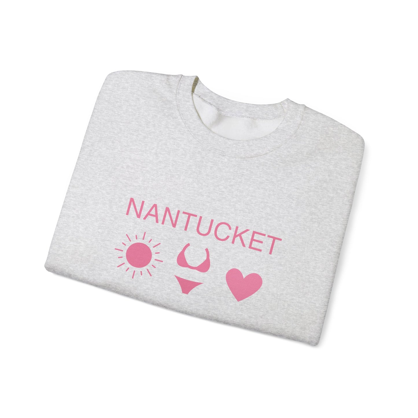 Nantucket Graphic Crewneck Sweatshirt - Cozy Casual Wear for Beach Lovers