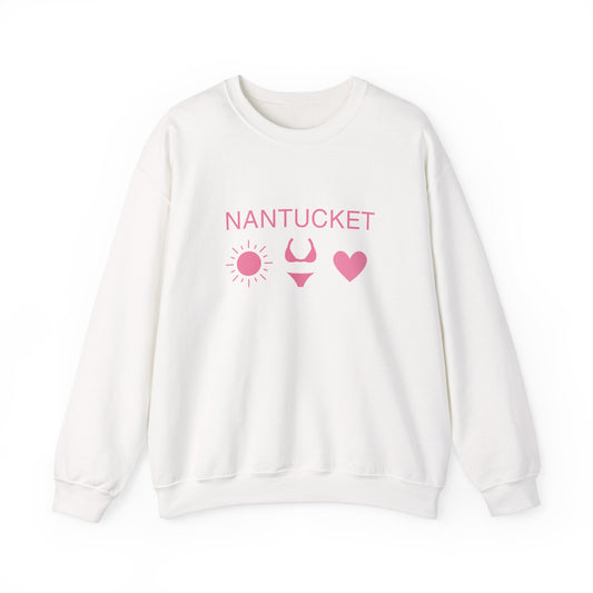 Nantucket Graphic Crewneck Sweatshirt - Cozy Casual Wear for Beach Lovers